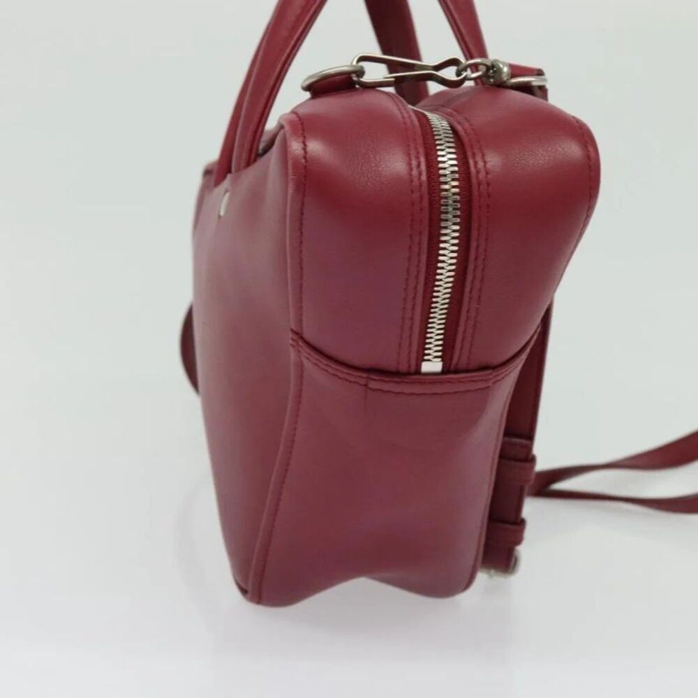 Balenciaga Triangle Duffle Leather Red Leather Handbag - Picture 3 of 16